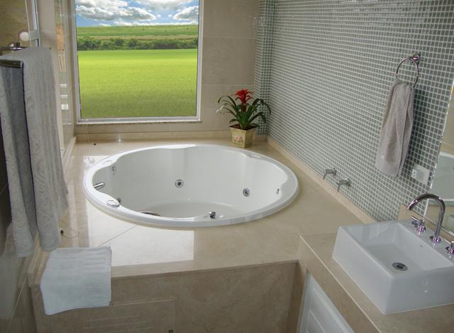 Mármore Botticino com acabamento em meia esquadria