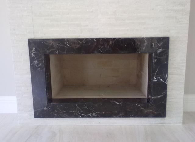 Mármore Nero Marquina com acabamento meia esquadria